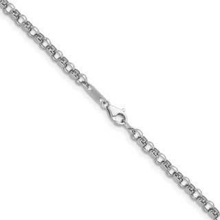 3.4mm Rolo Chain Necklace in Solid Platinum