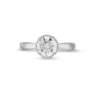 1.40 CT. T.W. Certified Lab-Created Diamond Hidden Halo Engagement Ring in 14K White Gold (F/SI2)|Peoples Jewellers