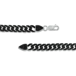 Previously Owned - Men's 0.75 CT. T.W. Black Diamond Cuban Curb Chain Necklace in Sterling Silver – 22"|Peoples Jewellers