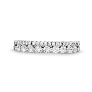 0.50 CT. T.W. Diamond Double Row Anniversary Band in 14K White Gold|Peoples Jewellers
