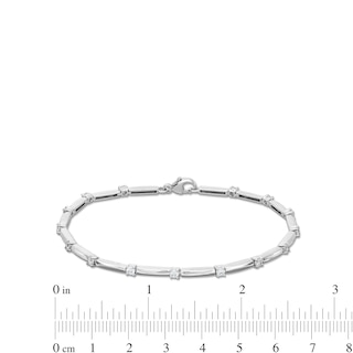0.75 CT. T.W. Diamond Bar Link Bracelet in Sterling Silver - 7.25”|Peoples Jewellers