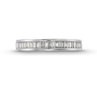 0.50 CT. T.W. Baguette Certified Lab-Created Diamond Channel-Set Anniversary Band in 14K White Gold (F/SI2)|Peoples Jewellers