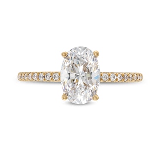 1.75 CT. T.W. Oval Certified Lab-Created Diamond Engagement Ring in 14K Gold (F/VS2)|Peoples Jewellers