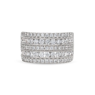 2.00 CT. T.W. Certified Lab-Created Diamond Multi-Row Vintage-Style Ring in Sterling Silver (I/SI2)|Peoples Jewellers