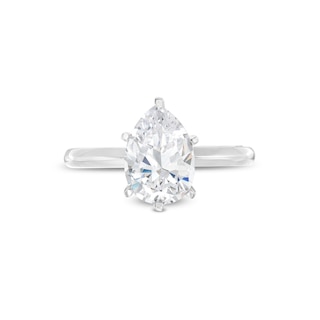 1.50 CT. Pear-Shaped Certified Lab-Created Diamond Solitaire Engagement Ring in 14K White Gold (F/VS2)|Peoples Jewellers