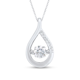 Unstoppable Love™ 4.5mm White Lab-Created Sapphire Teardrop Pendant in Sterling Silver|Peoples Jewellers