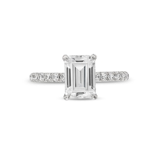 TRUE Lab-Created Diamonds by Vera Wang Love 2.23 CT. T.W. Emerald-Cut Engagement Ring in 14K White Gold (F/VS2)|Peoples Jewellers