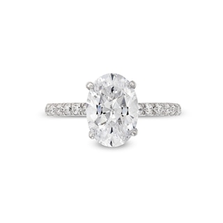 TRUE Lab-Created Diamonds by Vera Wang Love 2.23 CT. T.W. Oval Engagement Ring in 14K White Gold (F/VS2)|Peoples Jewellers