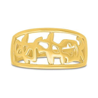 Chinese "Mother and Daughter" Open Rectangle Ring in 10K Gold|Peoples Jewellers