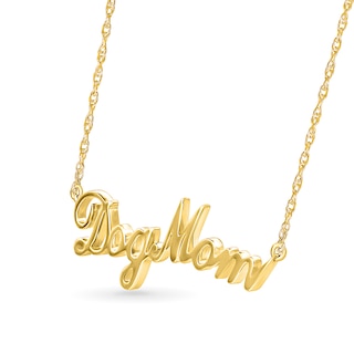 Cursive "Dog Mom" Necklace in 10K Gold|Peoples Jewellers