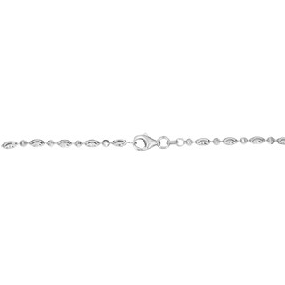2.5mm Diamond-Cut Oval and Round Brilliance Bead Chain Necklace in Solid Sterling Silver - 18"|Peoples Jewellers