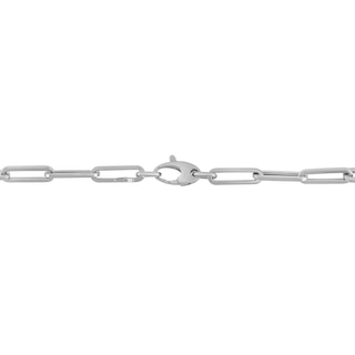 2.0mm Paper Clip Chain Bracelet in Hollow 14K White Gold - 7.5"|Peoples Jewellers