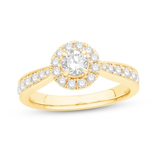 0.95 CT. T.W. Diamond Frame Pinched Shank Engagement Ring in 14K Gold|Peoples Jewellers