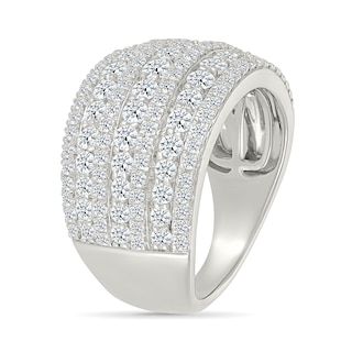 1.95 CT. T.W. Diamond Domed Multi-Row Ring in 10K Gold|Peoples Jewellers