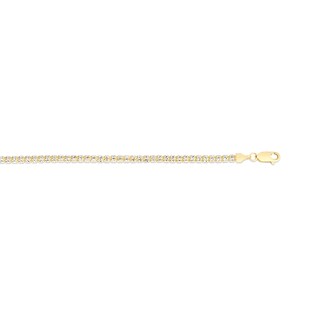 3.14mm Diamond-Cut Ice Chain Necklace in Solid 14K Two-Tone Gold