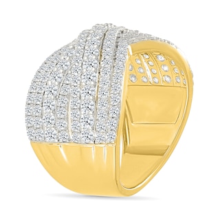 1.95 CT. T.W. Diamond Multi-Row Crossover Ring in 10K Gold|Peoples Jewellers