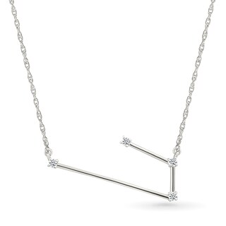 0.04 CT. T.W. Diamond Aries Constellation Necklace in Sterling Silver|Peoples Jewellers