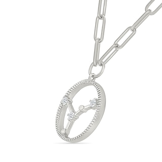 0.065 CT. T.W. Diamond Cancer Constellation Open Circle Frame Necklace in Sterling Silver|Peoples Jewellers