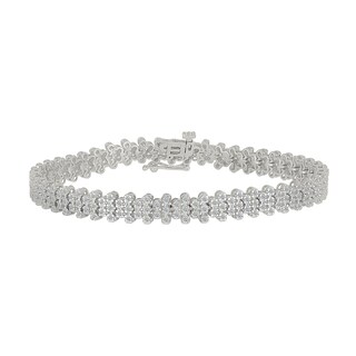 1.95 CT. T.W. Diamond Bubble Multi-Row Bracelet in 10K White Gold - 7.25”|Peoples Jewellers