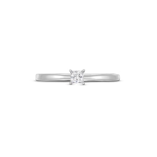 0.20 CT. Princess-Cut Certified Lab-Created Diamond Solitaire Promise Ring in 10K White Gold (F/SI2)|Peoples Jewellers