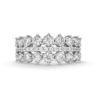 0.50 CT. T.W. Diamond Graduated Triple Row Anniversary Band in 10K White Gold|Peoples Jewellers