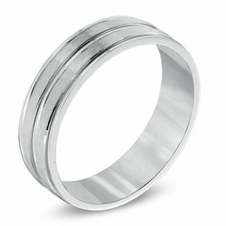 Previously Owned - Men's 6.0mm Wedding Band in 10K White Gold|Peoples Jewellers
