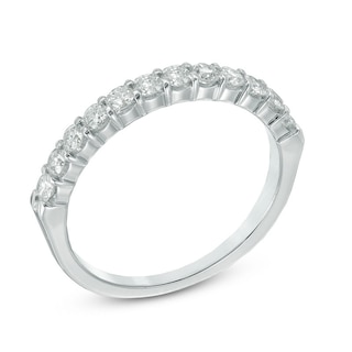 Previously Owned - Ladies' 0.50 CT. T.W. Diamond Pavé Wedding Band in 14K White Gold (I/SI2)|Peoples Jewellers