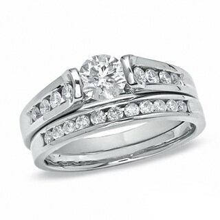 Previously Owned - 1.00 CT. T.W. Diamond Bridal Set in 14K White Gold (I/I1)|Peoples Jewellers