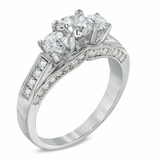 Previously Owned - 1.50 CT. T.W.   Diamond Three Stone Engagement Ring in 14K White Gold|Peoples Jewellers