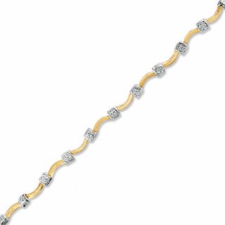 Previously Owned - Curve Station Stampato Bracelet in 10K Two-Tone Gold|Peoples Jewellers