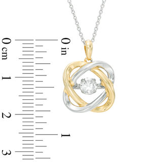 Previously Owned - Unstoppable Love™  Lab-Created White Sapphire Orbit Pendant in Sterling Silver and 14K Gold Plate|Peoples Jewellers