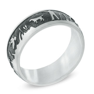 Previously Owned - Men's 8.0mm Comfort Fit Duck Hunt Dome Wedding Band in Cobalt|Peoples Jewellers