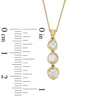 Previously Owned - 0.50 CT. T.W. Diamond Three Stone Drop Pendant in 14K Gold (I/I2