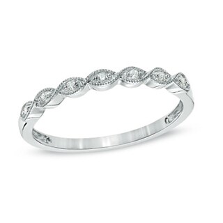 Previously Owned - 0.05 CT. T.W. Diamond Milgrain Band in 10K White Gold|Peoples Jewellers