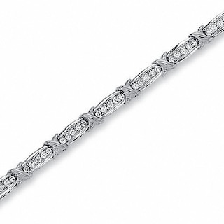 Previously Owned - 0.50 CT. T.W. Diamond Channel "X" Bracelet in 10K White Gold|Peoples Jewellers