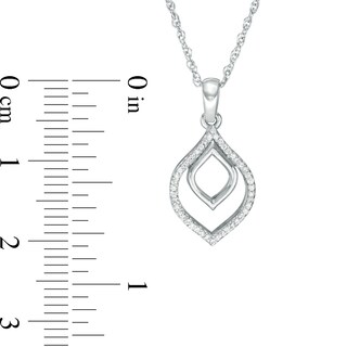 Previously Owned - 0.05 CT. T.W. Diamond Open Double Teardrop Pendant in Sterling Silver|Peoples Jewellers