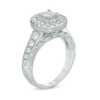 Previously Owned - 1.25 CT. T.W.   Princess-Cut Diamond Frame Engagement Ring in 14K White Gold (I/I1)|Peoples Jewellers