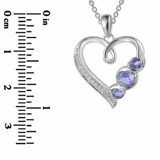 Previously Owned - Tanzanite and Diamond Accent Heart Pendant in Sterling Silver|Peoples Jewellers