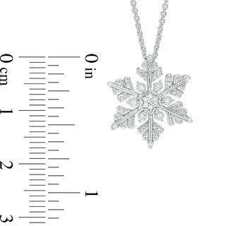 Previously Owned - 0.04 CT. T.W. Diamond Snowflake Pendant in Sterling Silver|Peoples Jewellers