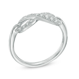 Previously Owned - Lab-Created White Sapphire Infinity Ring in Sterling Silver|Peoples Jewellers