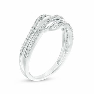 Previously Owned - 0.20 CT. T.W. Diamond Split Waves Ring in Sterling Silver|Peoples Jewellers