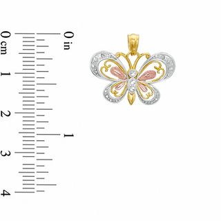 Previously Owned -Butterfly Charm in 10K Tri-Tone Gold|Peoples Jewellers