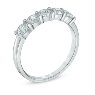 Previously Owned - 1.00 CT. T.W. Diamond Five Stone Band in 14K White Gold (I/I3)|Peoples Jewellers