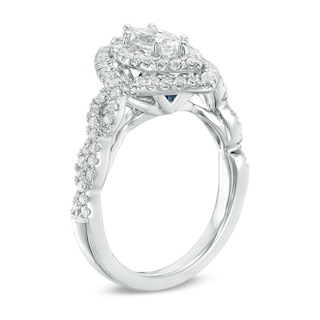 Previously Owned - Vera Wang Love Collection 1.30 CT. T.W. Marquise Diamond Twist Engagement Ring in 14K White Gold|Peoples Jewellers