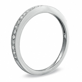 Previously Owned - 0.10 CT. T.W. Diamond Milgrain Band in 10K White Gold|Peoples Jewellers