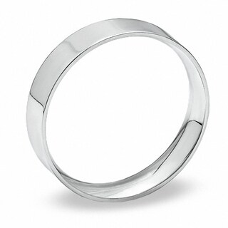 Previously Owned Men's 5.0mm Comfort Fit 14K White Gold Wedding Band|Peoples Jewellers