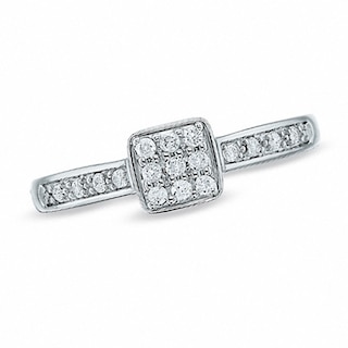 Previously Owned - 0.12 CT. T.W. Diamond Engagement Ring in Sterling Silver|Peoples Jewellers