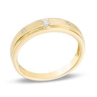 Previously Owned - Ladies' Diamond Accent Three Stone Band in 10K Gold|Peoples Jewellers