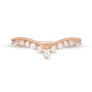 Previously Owned - 0.145 CT. T.W. Diamond Chevron Anniversary Band in 10K Rose Gold|Peoples Jewellers