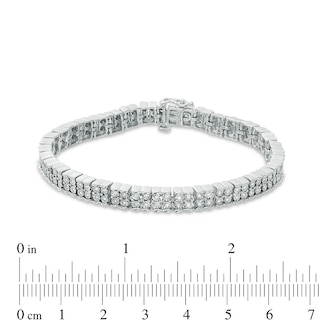 Previously Owned - 0.50 CT. T.W. Diamond Two Row Bracelet in Sterling Silver - 7.5"|Peoples Jewellers